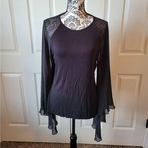 Classy black top‎ with shear sleeves
